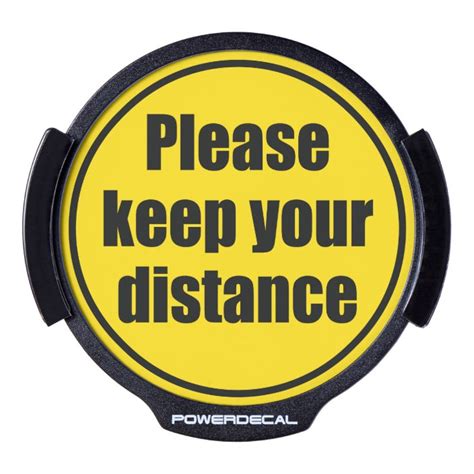 Please Keep Your Distance Traffic Warning Sign Led Window Decal