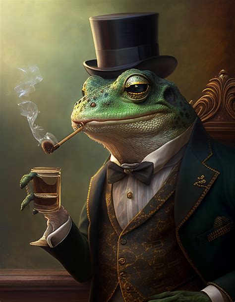 The Dapper Frog A Portrait Of Style And Sophistication Etsy