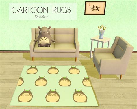 Sims 2 Cartoon Patterned Rugs Totoro Hello Kitty And Many Others