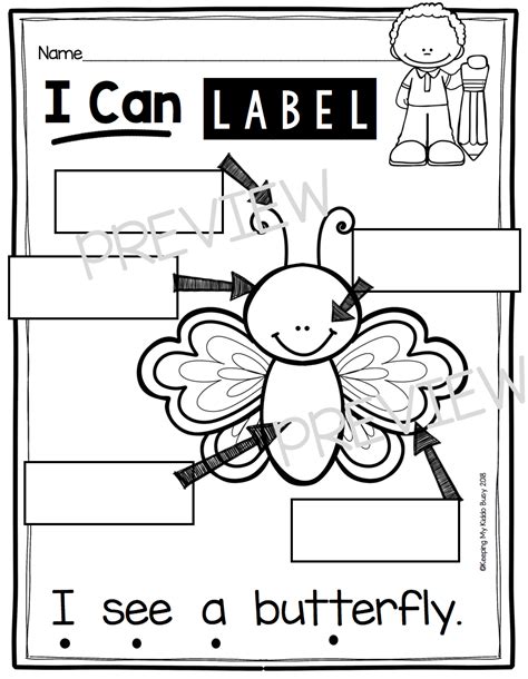 Labeling Worksheet For Kindergarten Printable Kindergarten Worksheets