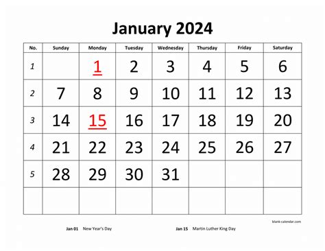 Free Download Printable Calendar 2024 Large Font Design Holidays On Red