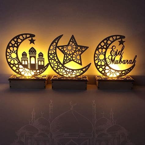 Ramadan Eid Décoration Mubarak Ramadan Lampe De Table Led Musulman Eid