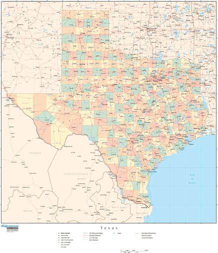 Texas Counties Political Map