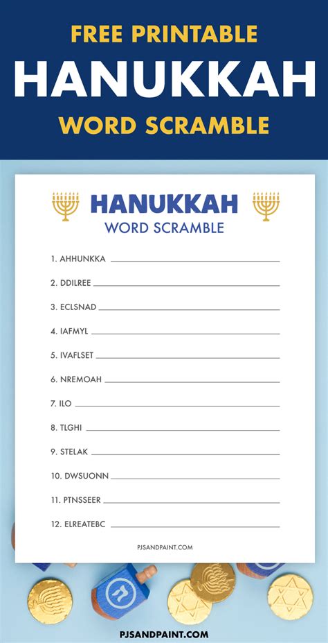 Hanukkah Word Search Free Printable