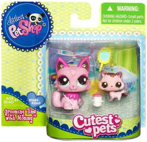 Littlest Pet Shop Cutest Pets Mommy Baby Cats Figure 2 Pack Grooming