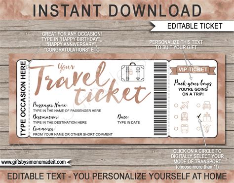 Fake Surprise Vacation Ticket Printable Christmas Cruise Ticket Download Souvenir Keepsake