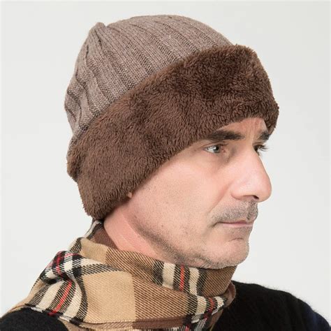 Men Warm Hats Winter Knitting Wool Hat For Unisex Caps Beanie Flanging