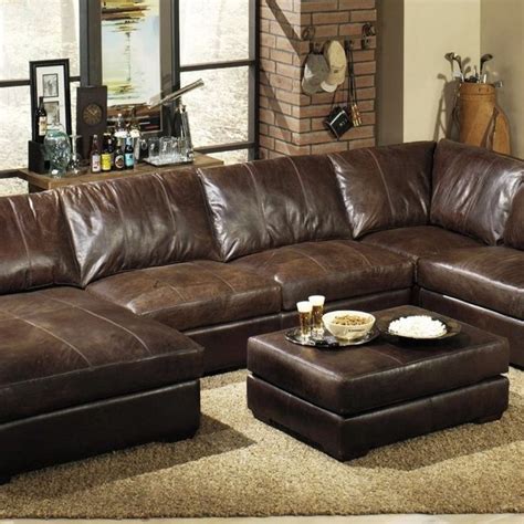 Extra Deep Leather Sectional Sofa Brown Sectional Sofa Sectional