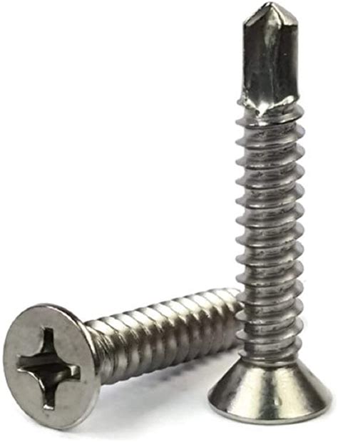 8 Phillips Flat Head Self Drilling Screws 410 Stainless