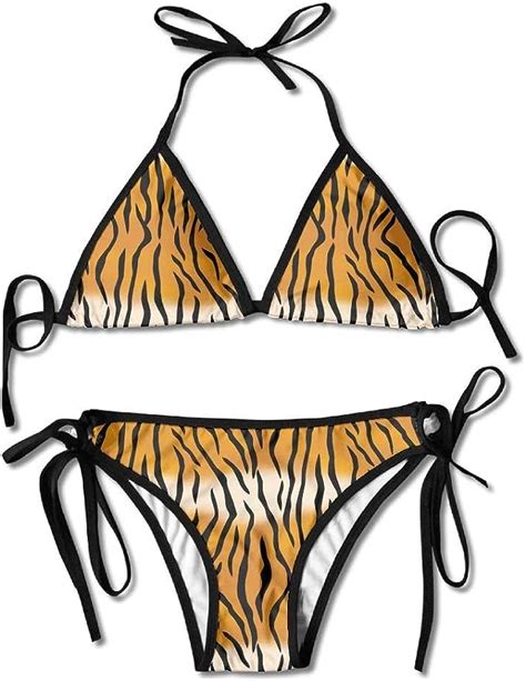 Amazon Com Women Swimwear Tiger Stripes Cool Sexy Bikini Sets 2 Piece