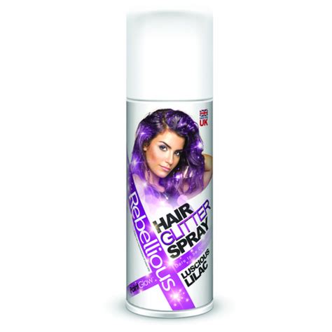 Rubie's bright color hairspray, red. REBELLIOUS LUSCIOUS LILAC HAIR SPRAY - PAINT GLOW