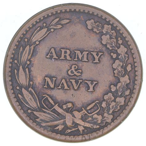 Authentic Original Civil War Token 1863 Army And Navy Property Room