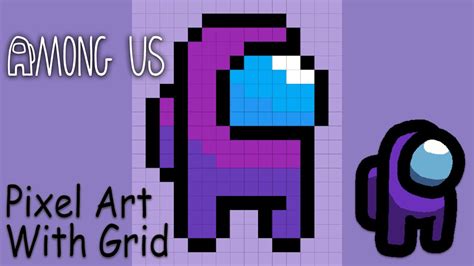 Among Us Mini Crewmate Pixel Art With Grid Youtube