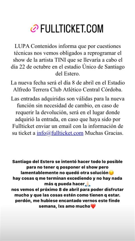 Tini Stoessel Confirmó Que Se Reprogramó Su Show En Santiago Del Estero Diario Panorama