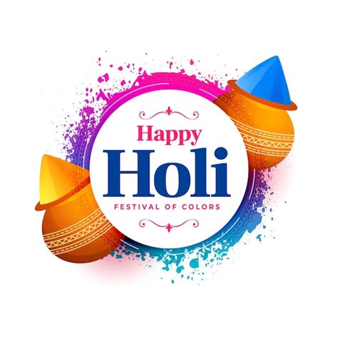 Free Vector Happy Holi Celebration Wishes Greeting Card Design