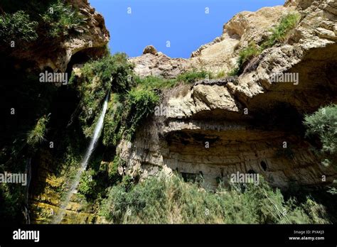 The David Waterfall At The Wadi David In En Gedi Israel 28 September