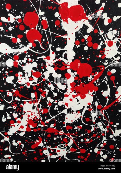Black White And Red Paint Splatter Stock Photo Alamy