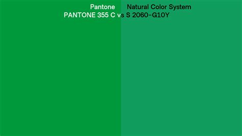 Pantone 355 C Vs Natural Color System S 2060 G10Y Side By Side Comparison