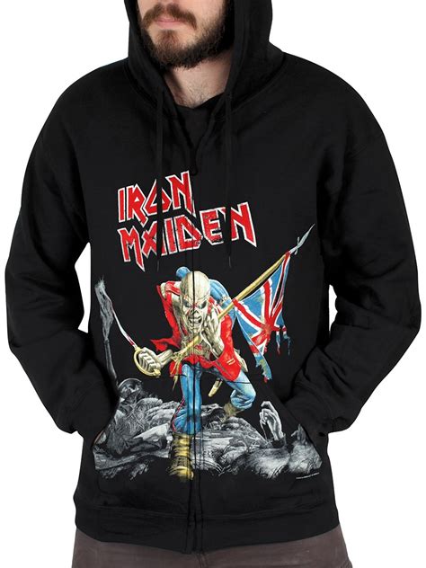 Iron Maiden Scuffed Trooper Mens Black Zipped Hoodie Buy Online At