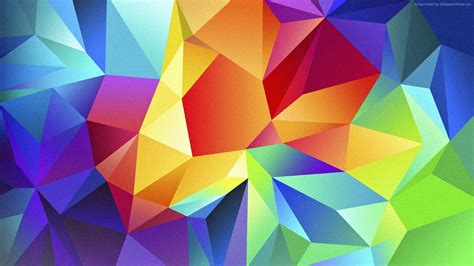 Pattern Android Wallpaper Orange Blue 4k Background Triangle Red