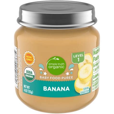 Simple Truth Organic® Banana Stage 1 Baby Food Puree Jar 4 Oz Marianos