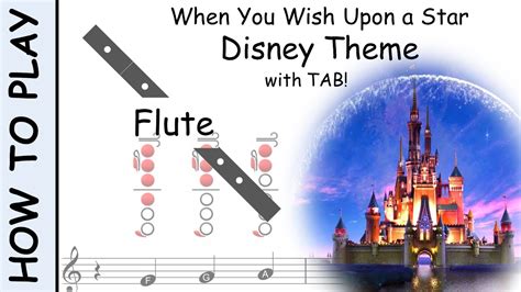How To Play The Disney Theme On Flute Sheet Music With Tab Youtube