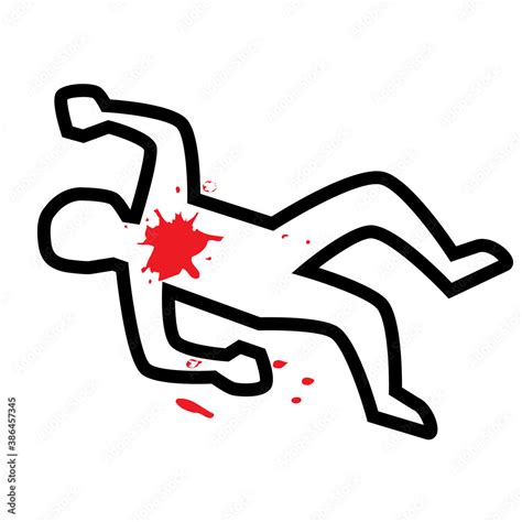 Body outline crime scene icon Clipart image isolated on white background เวกเตอรสตอก Adobe
