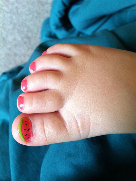 Watermelon Toe Nails With Child Safe Nail Polish Of Course Toe