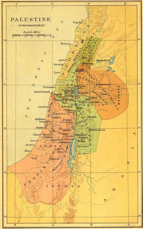 Bible Maps Palestine At The Time Of Jesus 33 Ad Bible