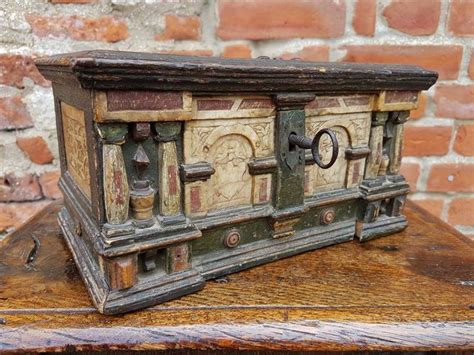 Early 17th Century Netherlandish Antique Malines Alabaster Table Casket