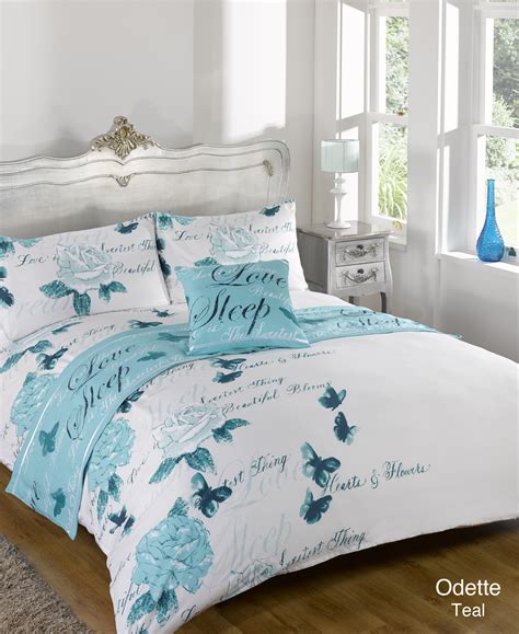 Cotton duvet set quilt covers. Duvet Quilt Bedding Bed In A Bag Teal Single Double King ...