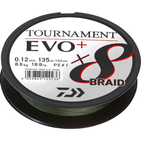 DAIWA Tournament X8 Braid EVO Dunkelgrün Meterware 0 12 mm 8 6 kg