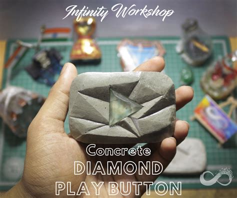 Concrete Youtube Diamond Play Button Paperweight Templates Are Free