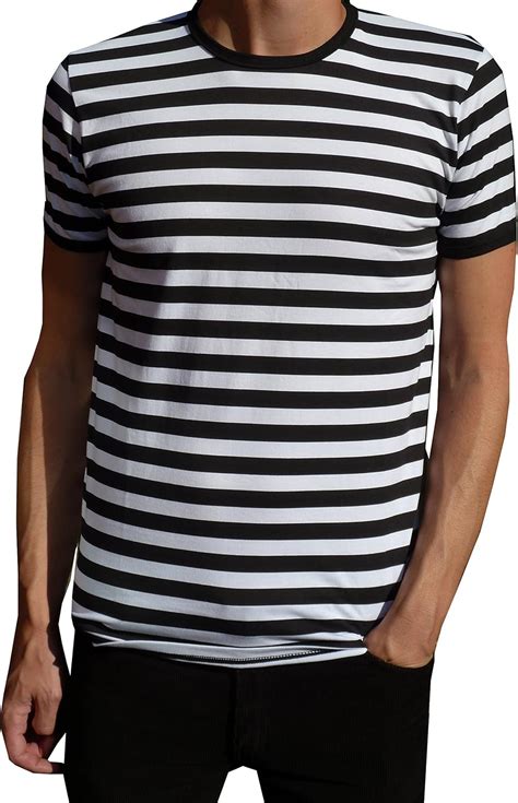 Fuzzdandy Mens Classic Nautical Black And White Striped T Shirt S M L Xl X Large