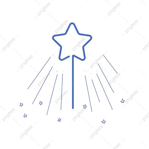 Magic Wands Clipart Transparent Background Line Drawing Stars Magic