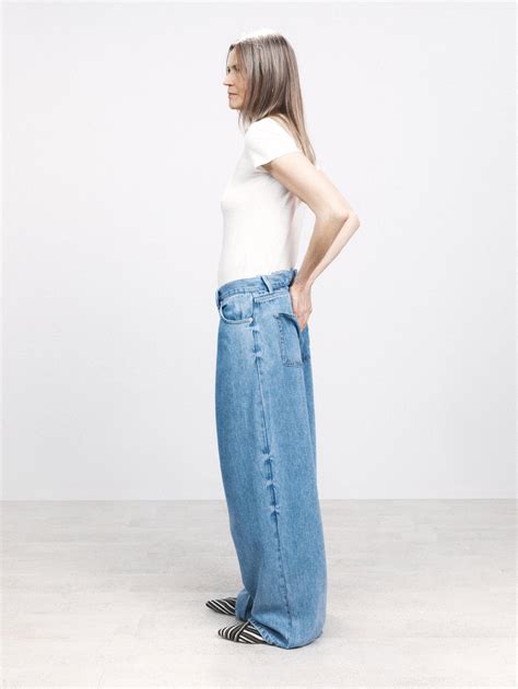 Blue Extra Fold Cropped Tencel Jeans Raey Matches Uk