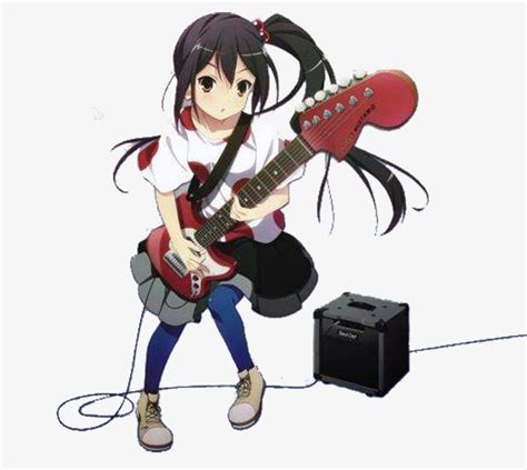 Anime Girls Playing Electric Guitars Animoe