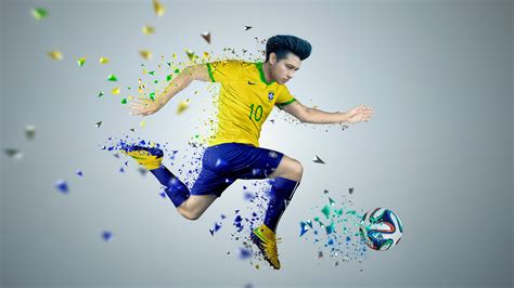 무료 이미지 디지털 미술 Fan Art 공 사진술 플레이어 축구 선수 컴퓨터 벽지 장난 하늘 점프하는