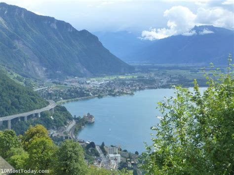 Lake Geneva Seen From Glion Switzerland Cities Lake Geneva All Over