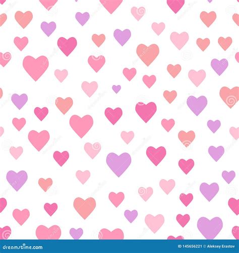 Seamless Romantic Pattern With Randomly Scattered Hearts Vector