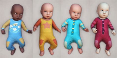 Nifty Knitting Onesies As Default Replacements Sims Baby Sims 4