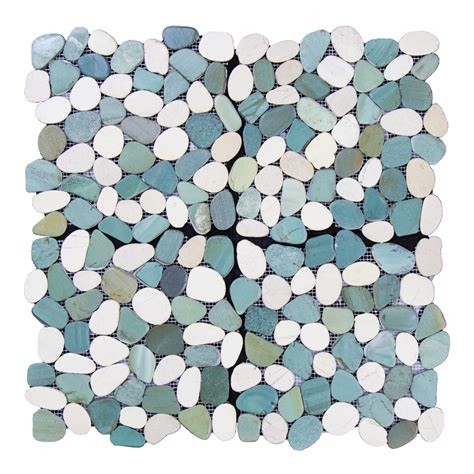 Blue Ice Marble Pebble 12 X 12 Flat Matte Stone And Tile Shoppe