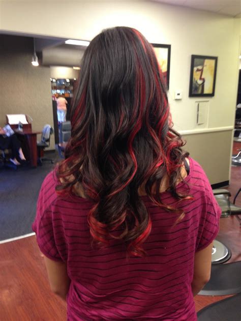 Red Peekaboo Highlights Hair