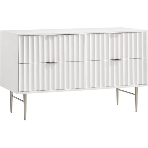 Meridian Furniture Modernist Contemporary Dresser In White Medium Gloss