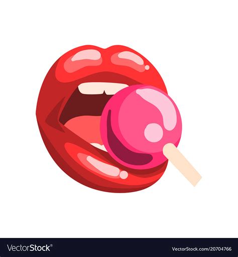 Lips With Lollipop Drawing