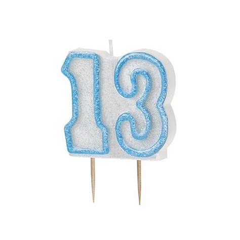 Blue Glitz Number 13 Candle 13th Birthday Cake Candles Birthday