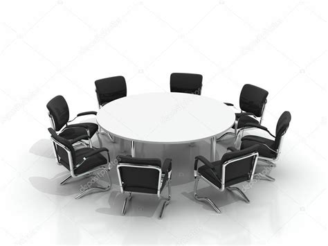The position of conference table chairs. Conference table and chairs — Stock Photo © AptTone #3930343