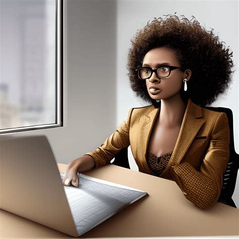 Melanin Woman In Office Realistic 4k Brown Skin Melanated Woman With