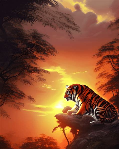 Anime syberyjski tygrys w dżungli Creative Fabrica