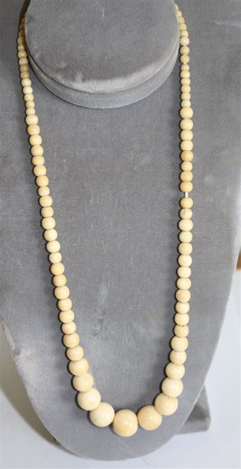 Vintage Necklace Ivory Ox Bone Bead 1920s Jewelry Etsy